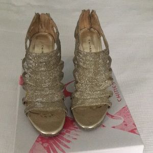 Chinese laundry size 7 glitter gold heels